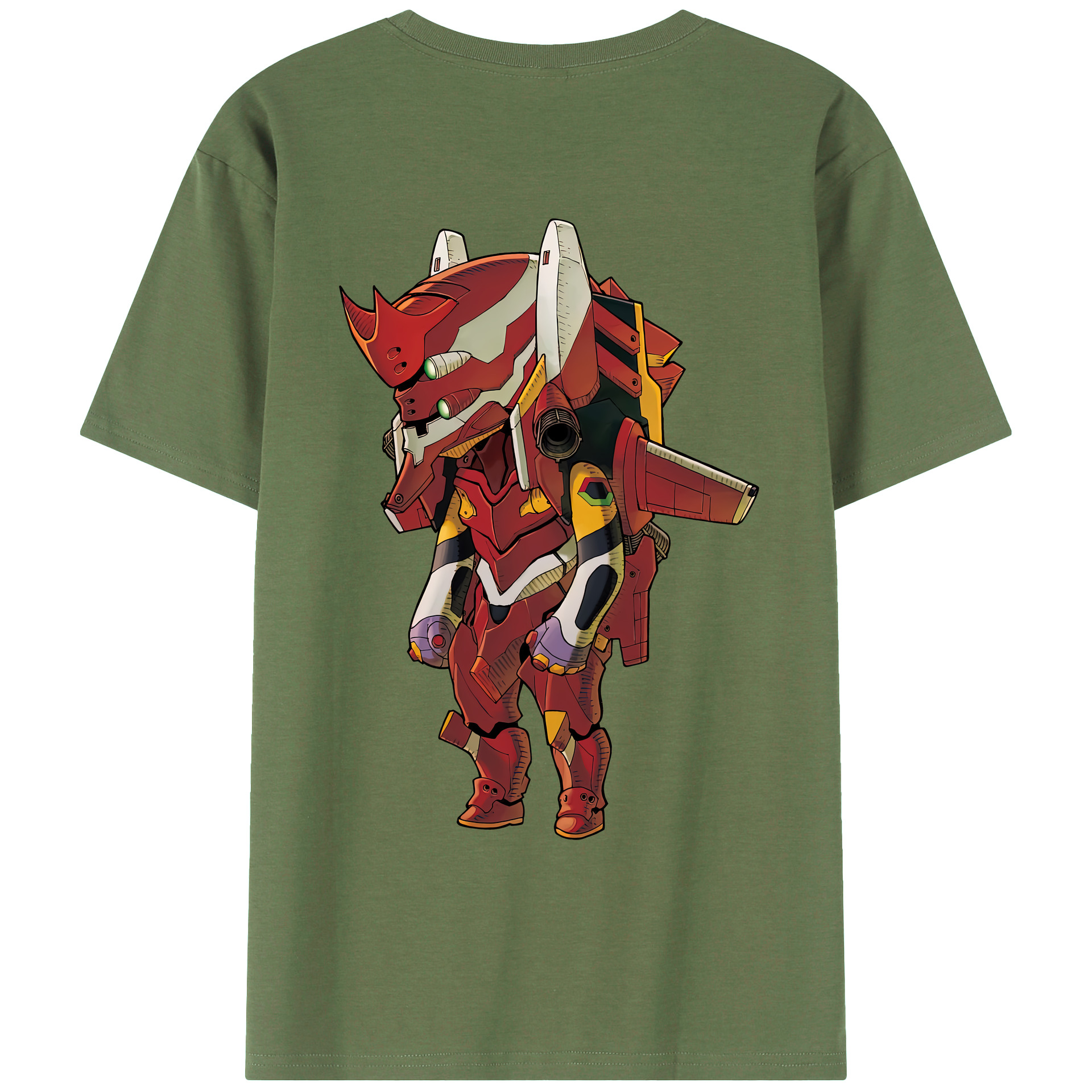（画像用） EVA 新世紀エヴァンゲリオン 綿100％ メンズ半袖Tシャツ（バックプリント） 通気性